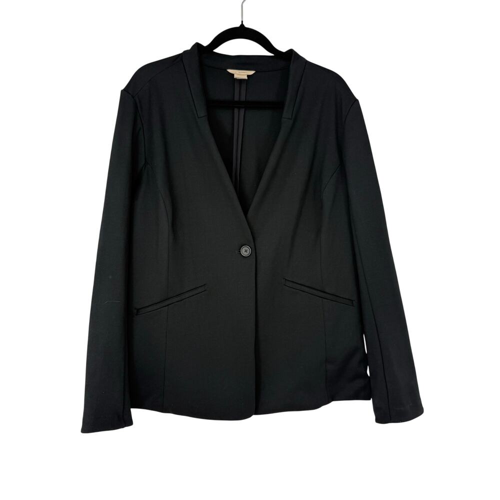 Duluth Trading Co. Ponte Pro Blazer – Women’s Size 18 Black Knit Career Jacket